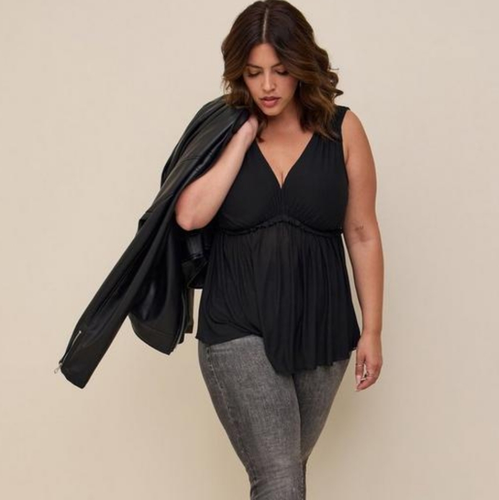 Torrid BabyDoll Mesh V Neck Tank - 5X